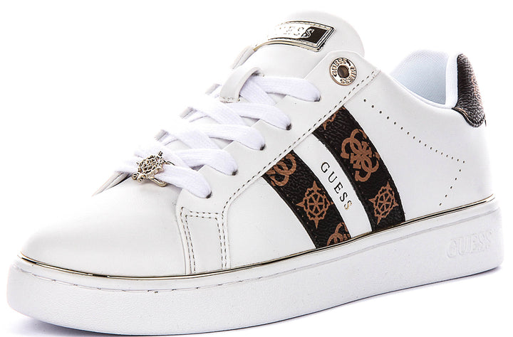 Guess Barlie In White Beige For Women Sneaker