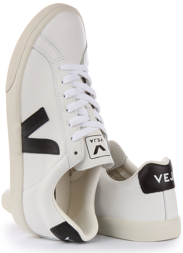 Veja Esplar Leather In White Black For Men