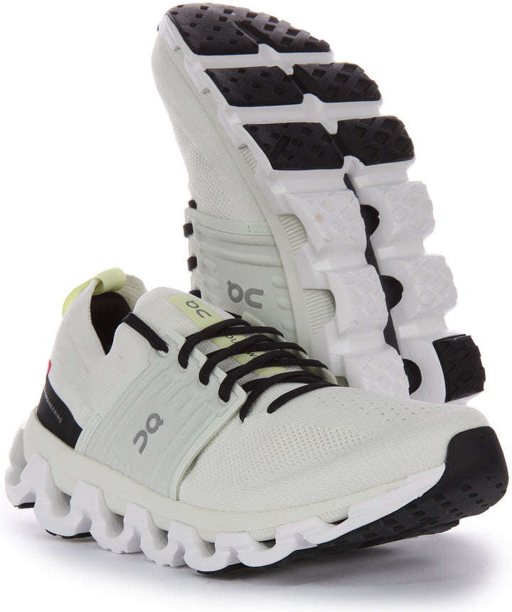 On Running Cloudswift 3 Zapatillas con cordones de malla de doble densidad CloudTec para hombre en blanco negro