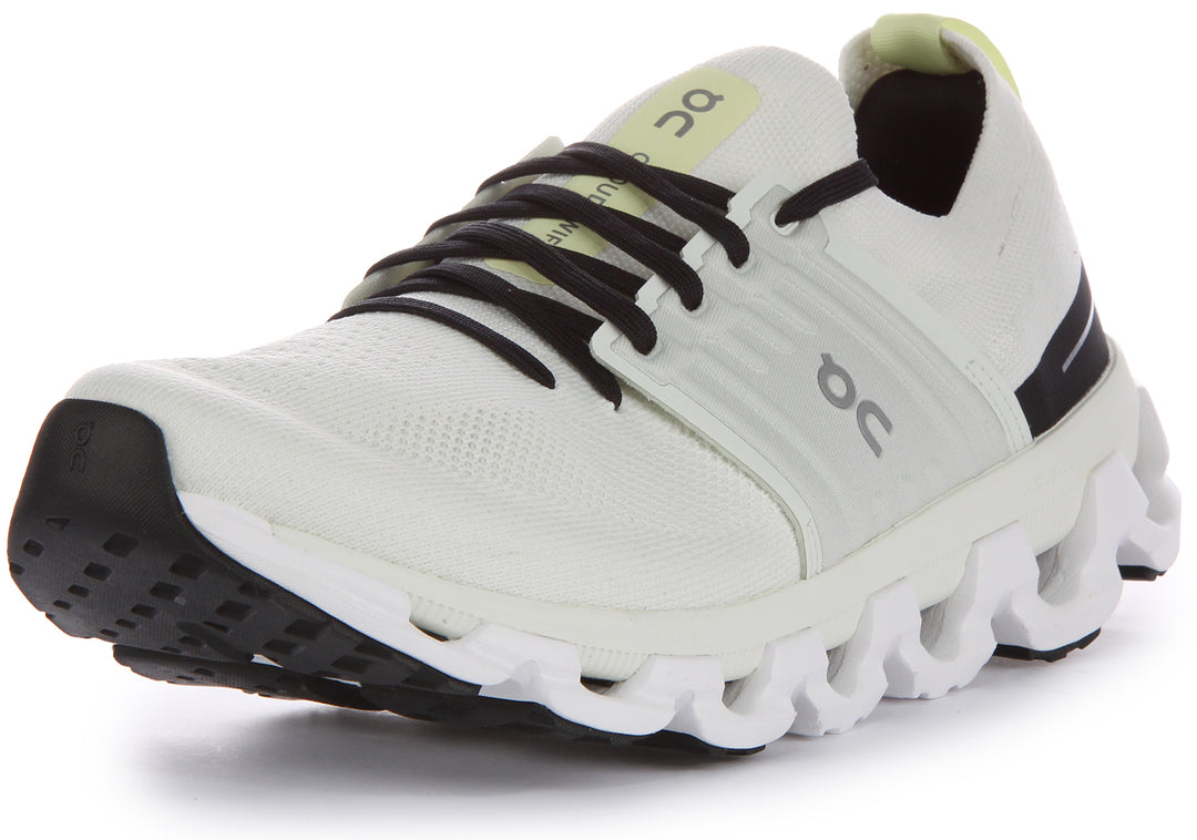 On Running Cloudswift 3 Zapatillas con cordones de malla de doble densidad CloudTec para hombre en blanco negro