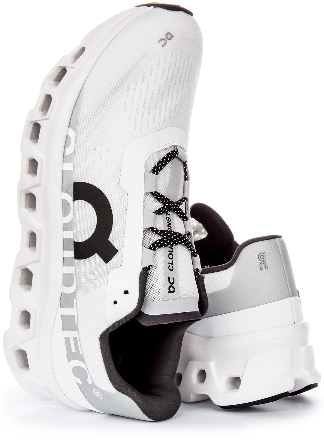 Chaussures de course emblématiques On Running Cloudmonster pour hommes avec technologie Cloudtec en blanc noir