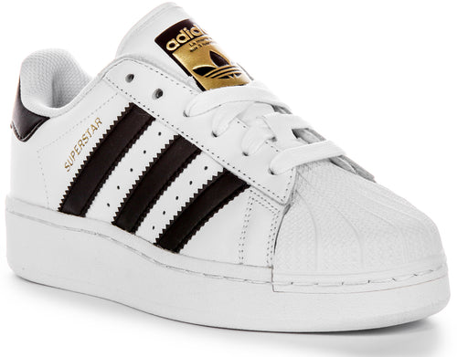 Adidas Superstar XLG J In White Black For Youth Platform Trainers 4feetshoes