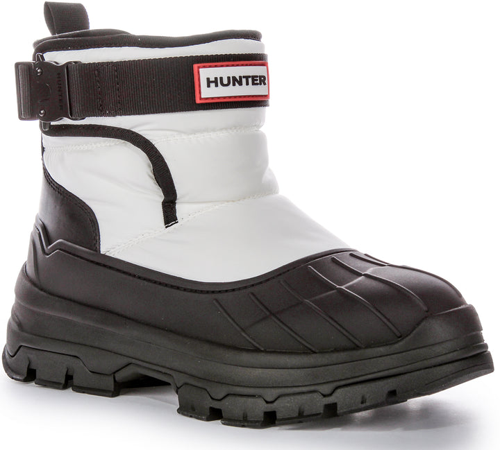 Hunter W Short Buckle In White Black For Women