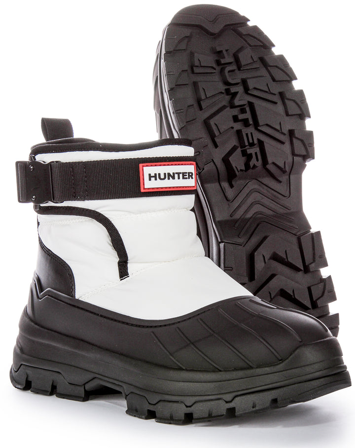 Hunter W Short Buckle In White Black For Women