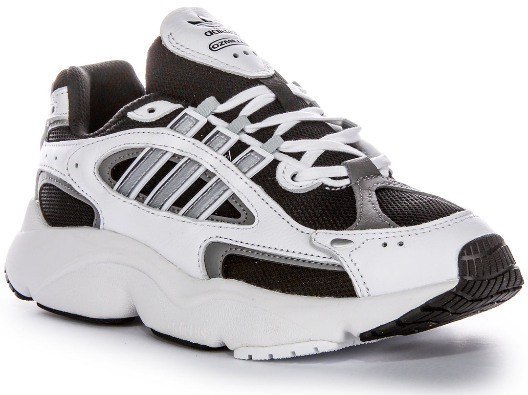 Adidas Ozmillen In White Black For Men 90S Design AdiPlus Shoe