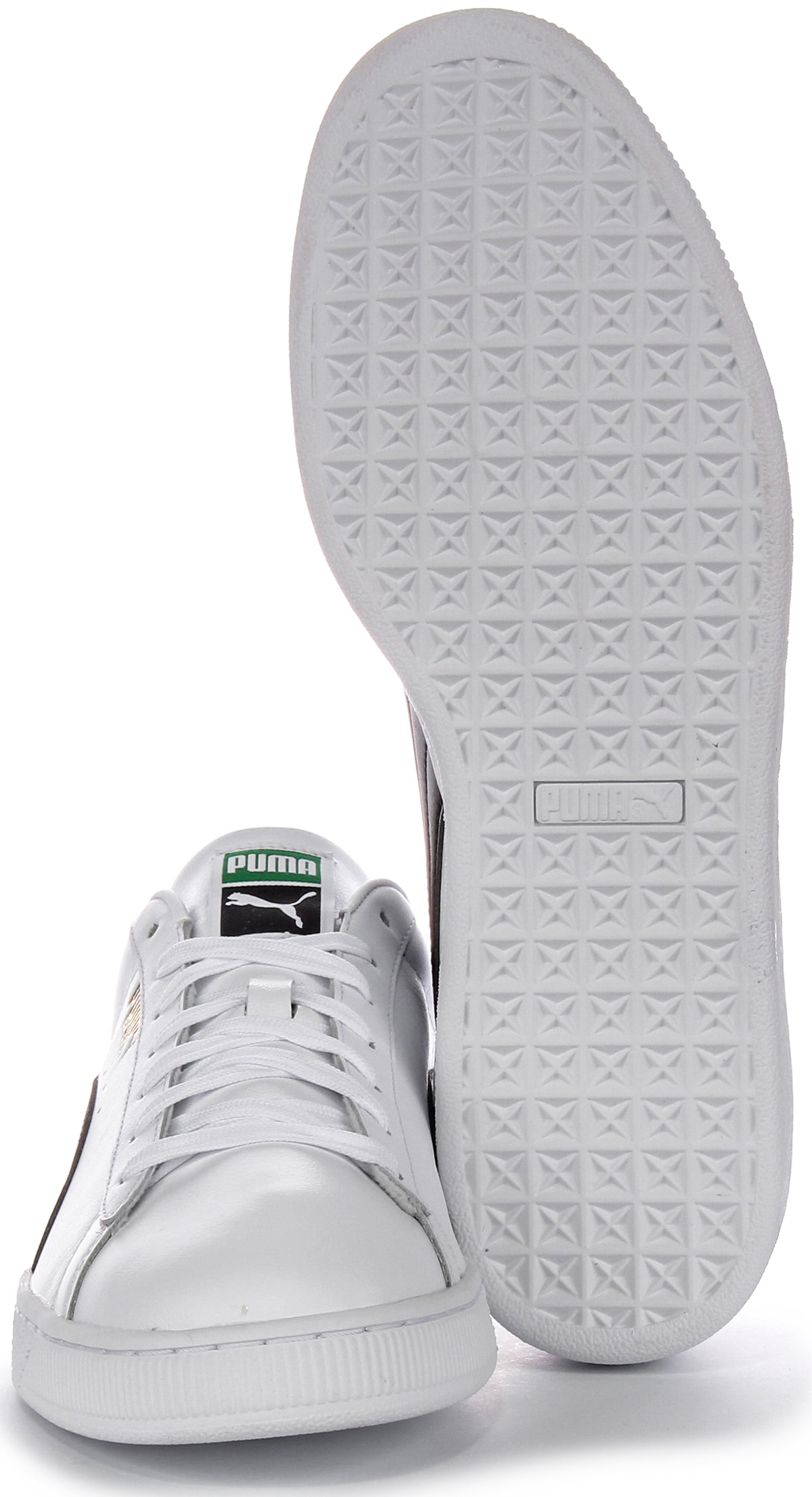 Puma Basket Classic xxi en blanco blanco para hombres Entrenador de malla de bajo profesional 4feetshoes