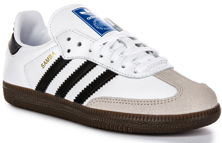 Adidas Samba OG J In White Black For Youth