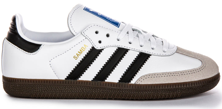 Adidas Samba OG J In White Black For Youth