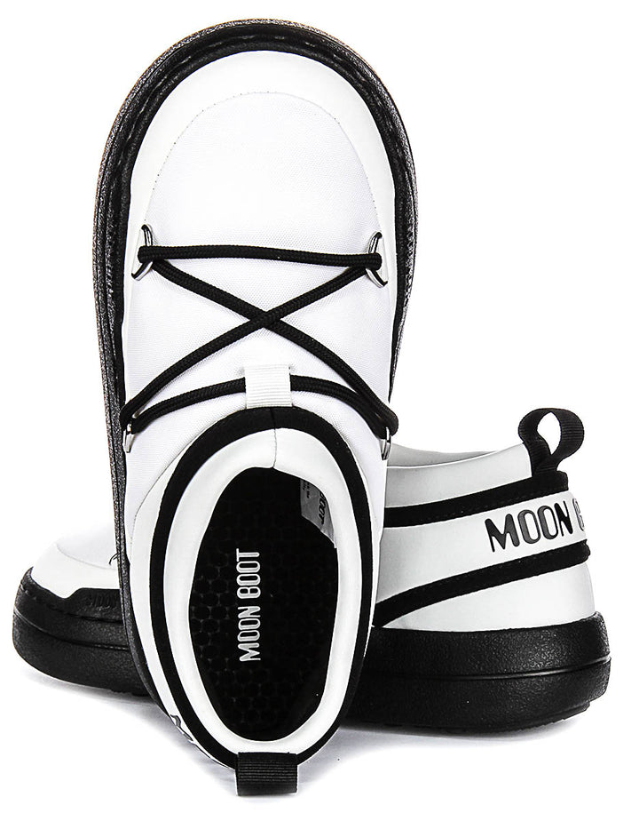 Moon Boot Park Icon In White Black For Unisex