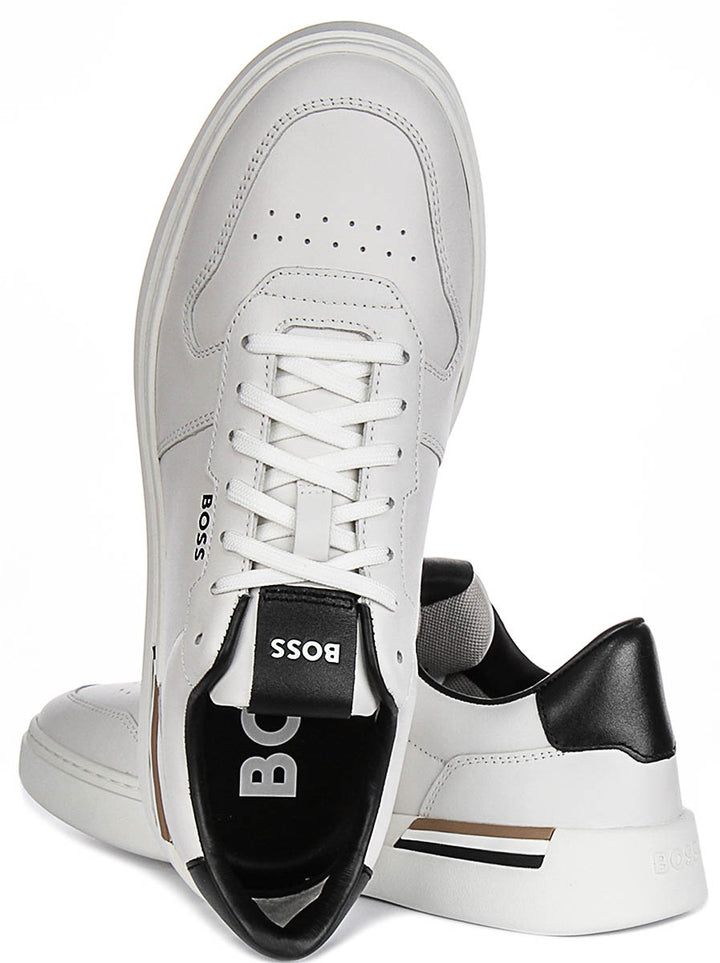Boss Clint Tennis In White Black For Men