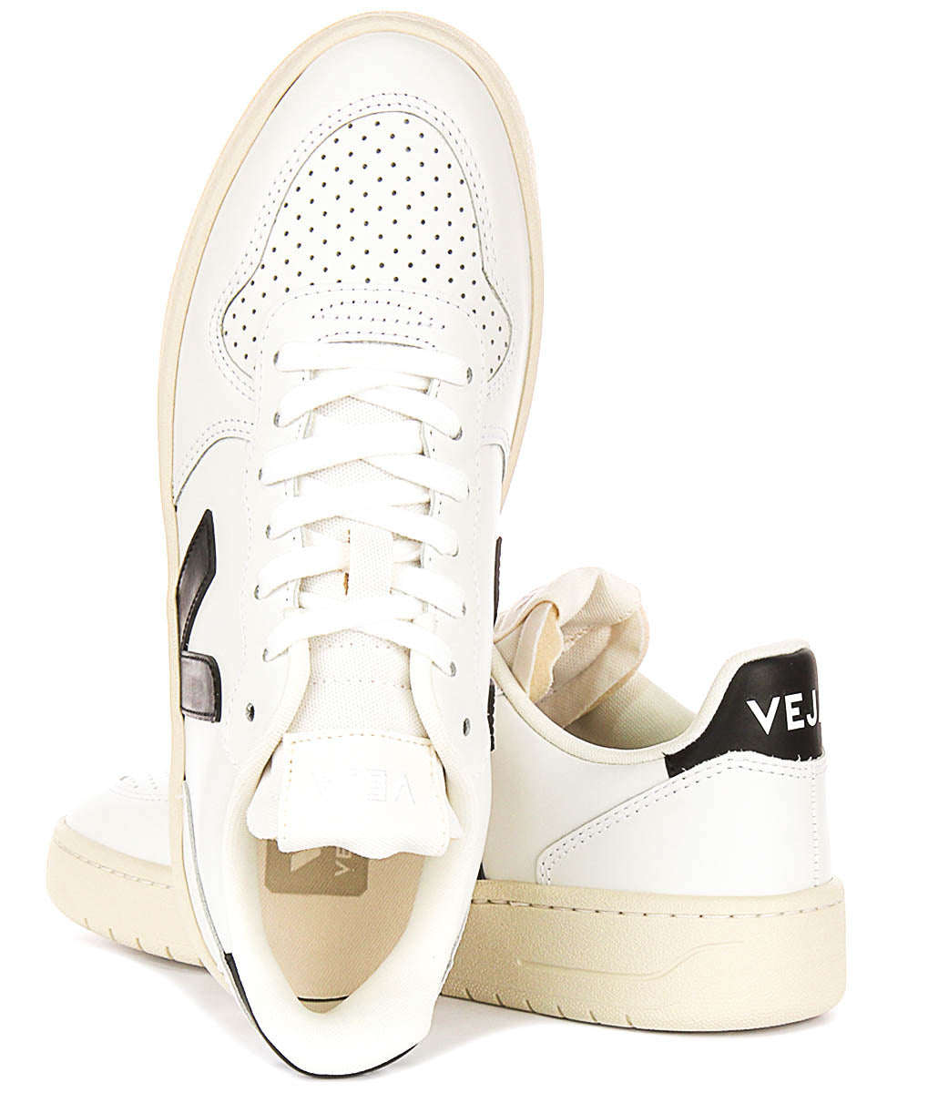 Veja V10 Prime Leder in Weiß Schwarz für Damen