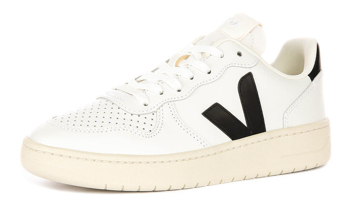 Veja V10 Prime Leder in Weiß Schwarz für Damen