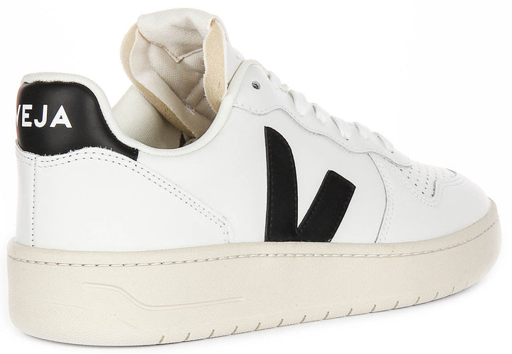 Veja V10 Prime Leather In White Black For Men