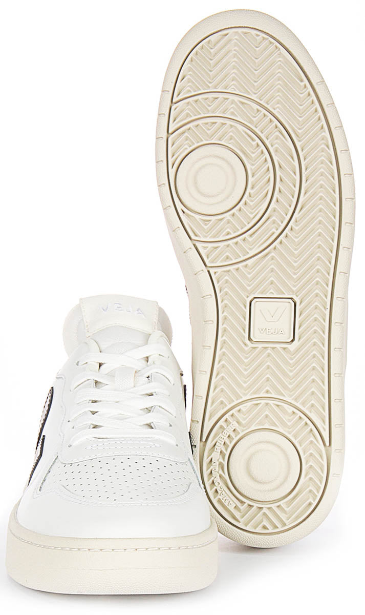 Veja V10 Prime Leather In White Black For Men