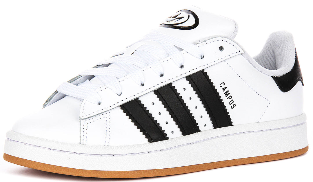 Adidas Campus 00S Junior White Black | Leather Skate Trainers 4feetshoes Adidas Campus 00S Junior White Black | Leather Skate Trainers 4feetshoes