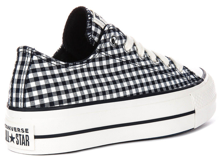 Converse Chuck Taylor Lift Platform A13664C In White Black Gingham