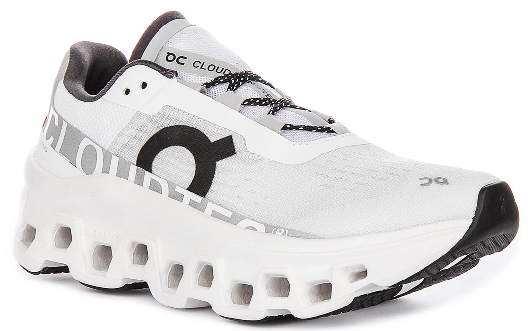 On Running Cloudmonster In White Black For Women