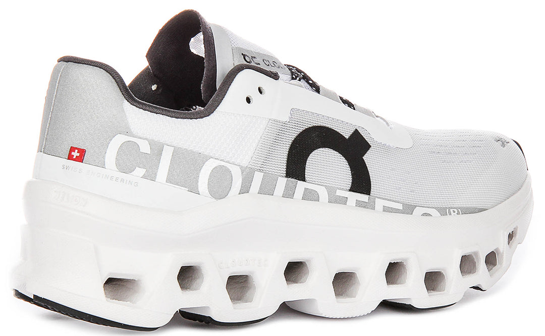 On Running Cloudmonster In White Black For Women