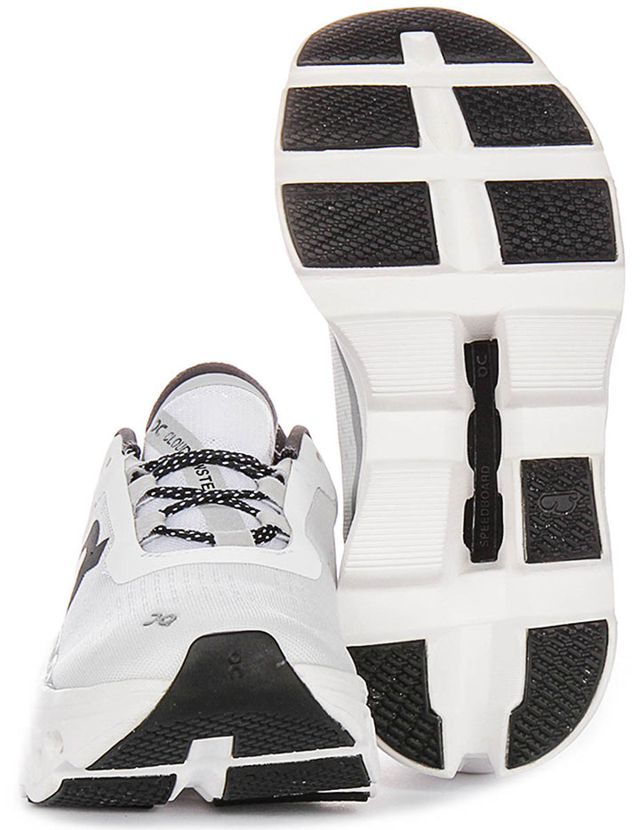 On Running Cloudmonster In White Black For Women