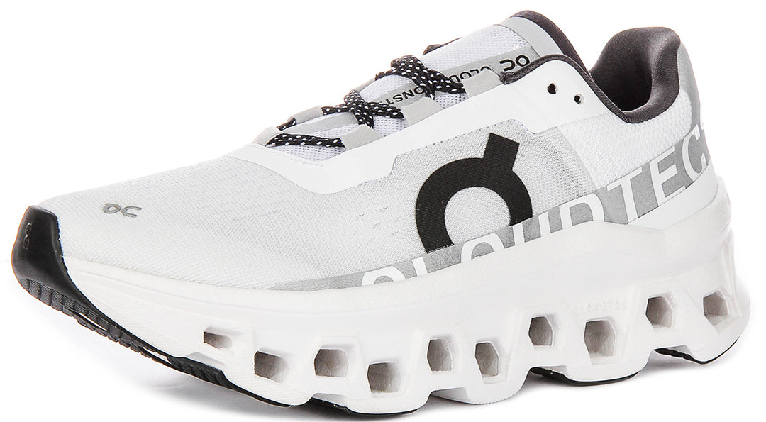 On Running Cloudmonster In White Black For Women