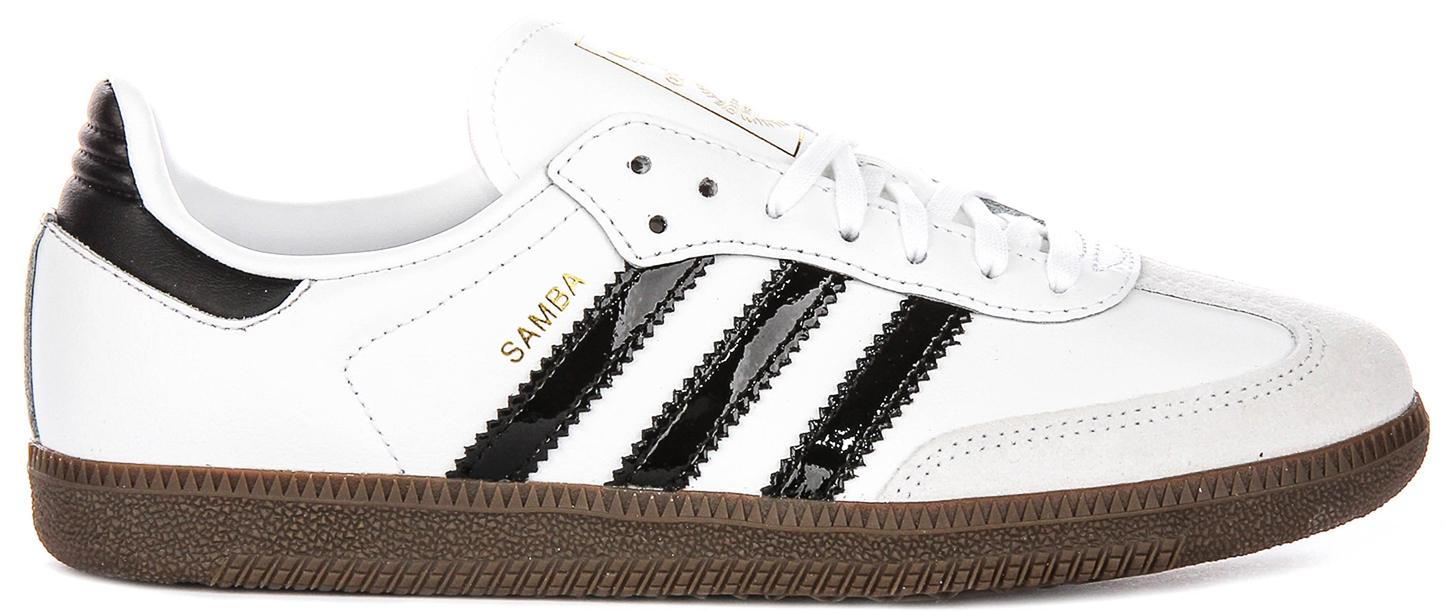 Adidas Samba Og J In White Black Patent For Youth | Lace up