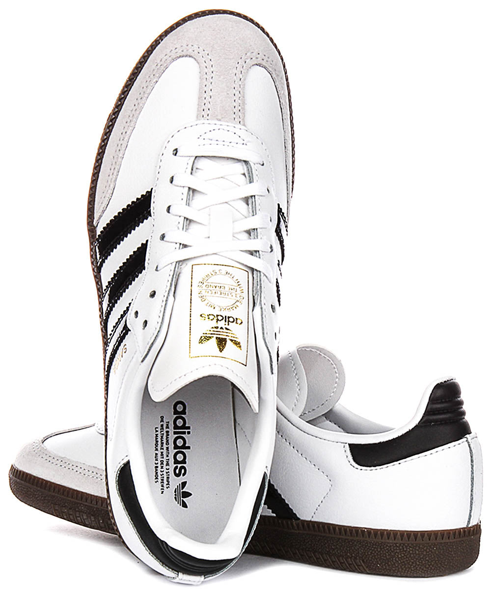 Adidas Samba OG J In White Black For Youth