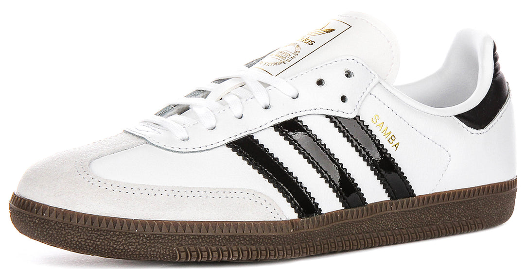 Adidas Samba OG J In White Black For Youth