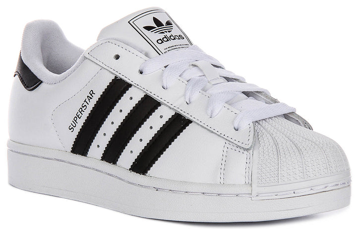 Adidas Superstar II In White Black For Youth