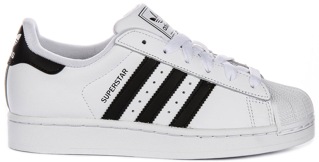 Adidas Superstar II In White Black For Youth