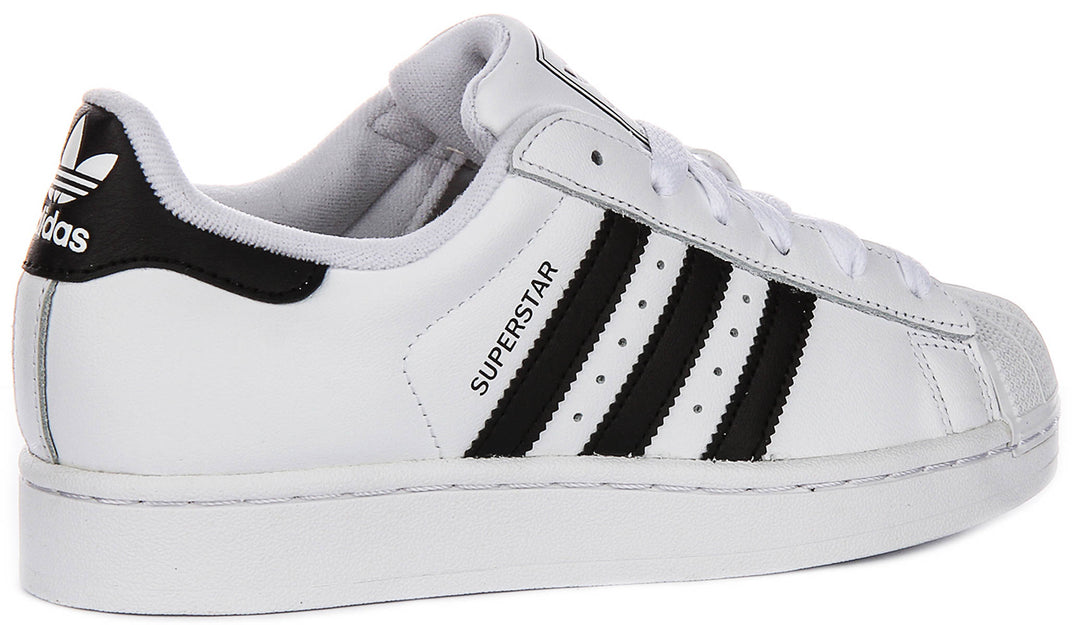 Adidas Superstar II In White Black For Youth