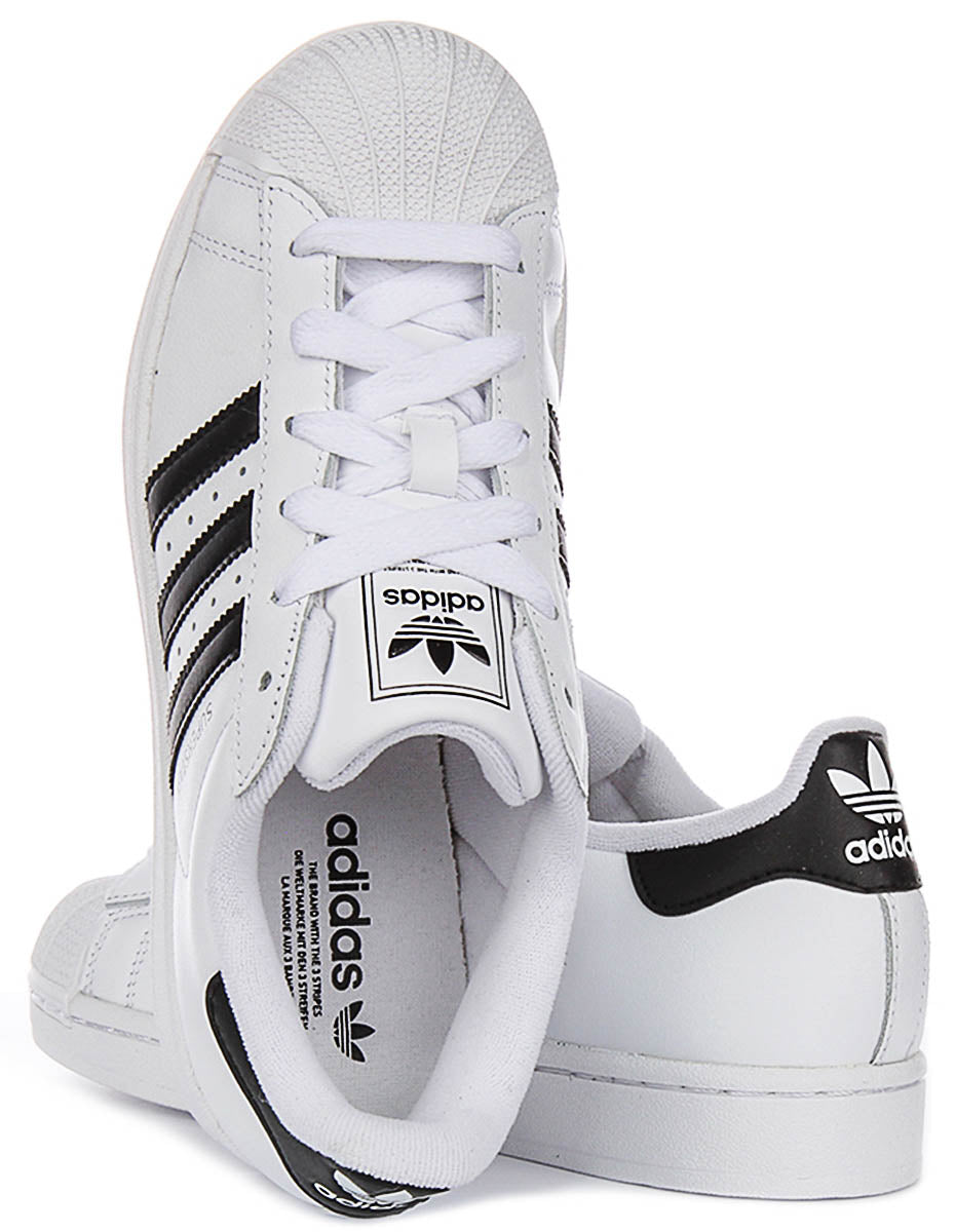 Adidas Superstar II In White Black For Youth