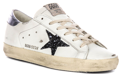 Golden Goose Super Star In White Black For Women