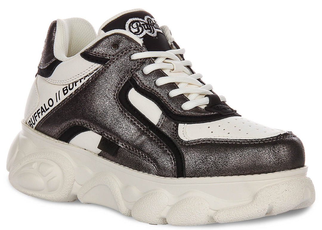 Buffalo CLD Echo In White Black For Women