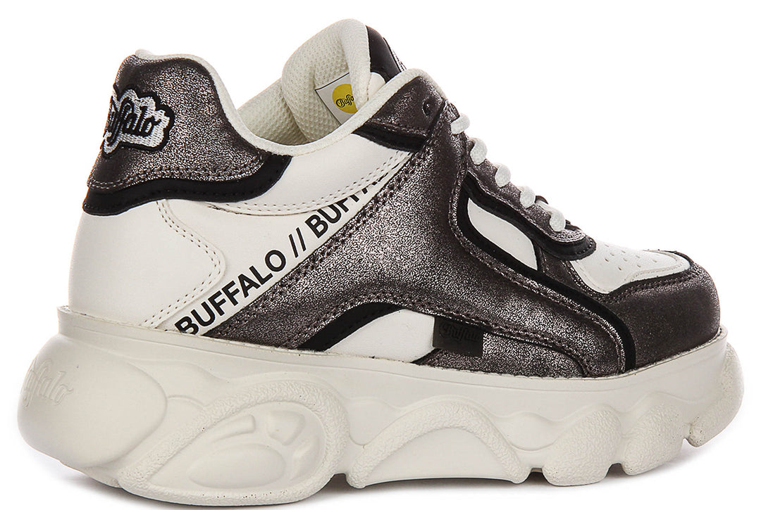 Buffalo CLD Echo In White Black For Women
