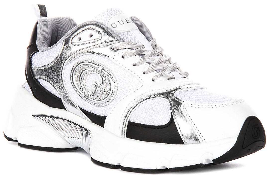Guess Ibitha In White Black Sneakers For Women