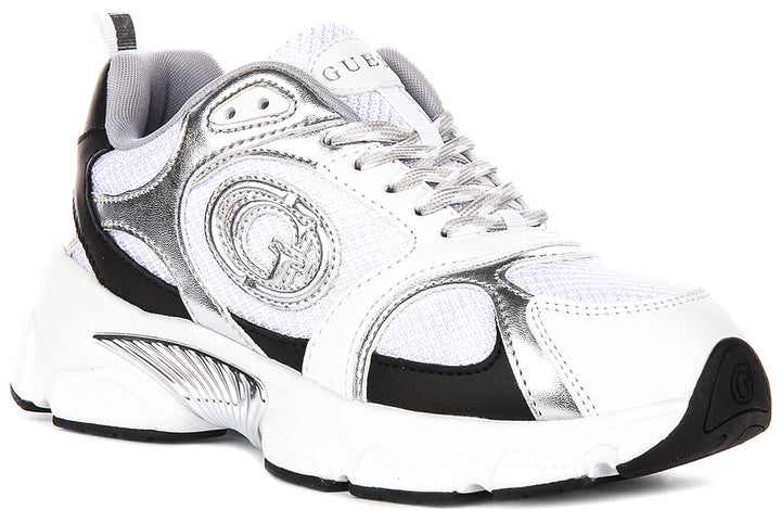 Guess Ibitha In White Black Sneakers For Women