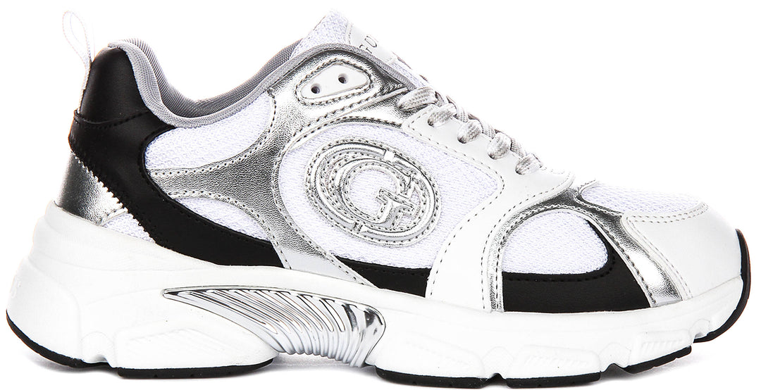 Guess Ibitha In White Black Sneakers For Women