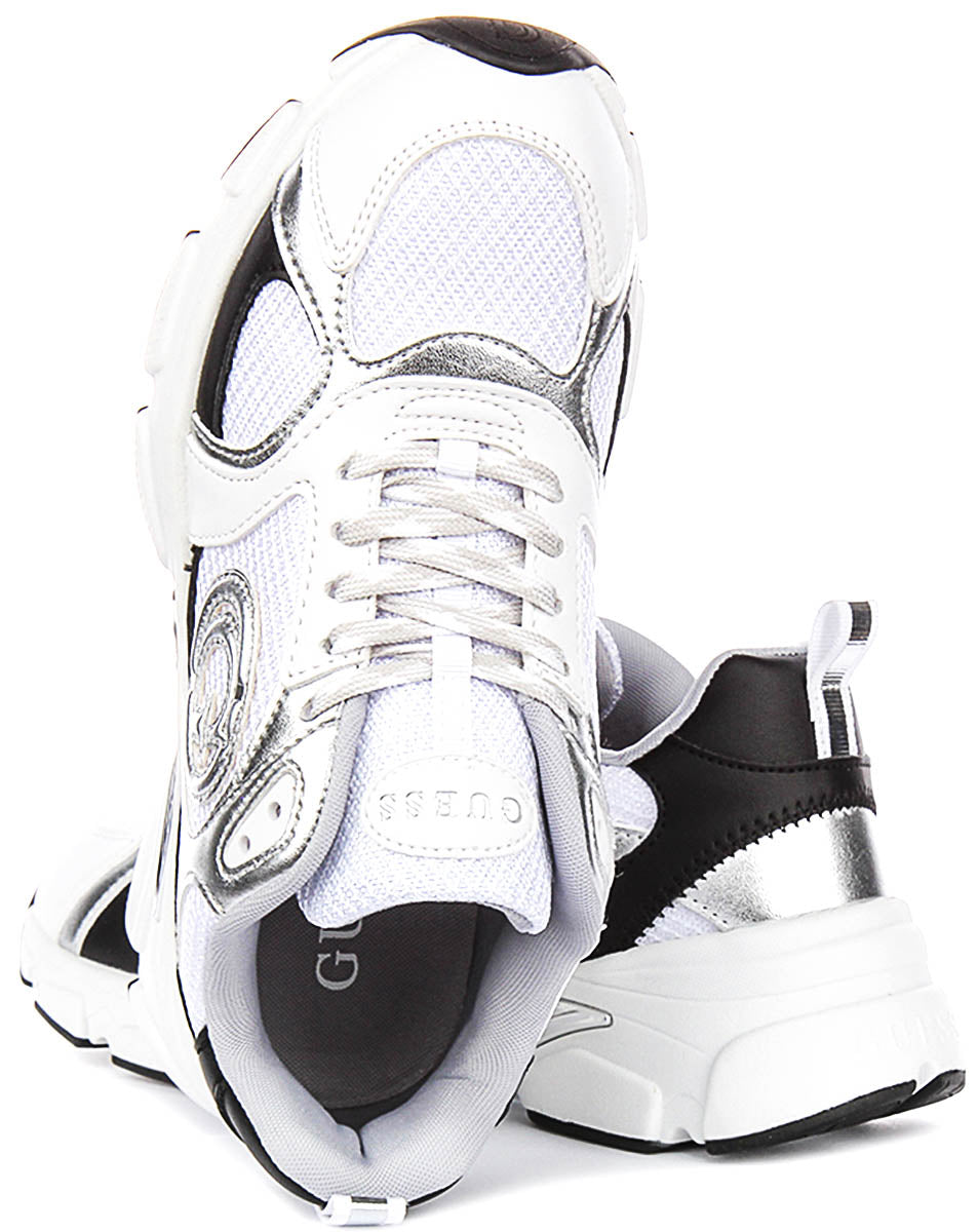 Guess Ibitha In White Black Sneakers For Women