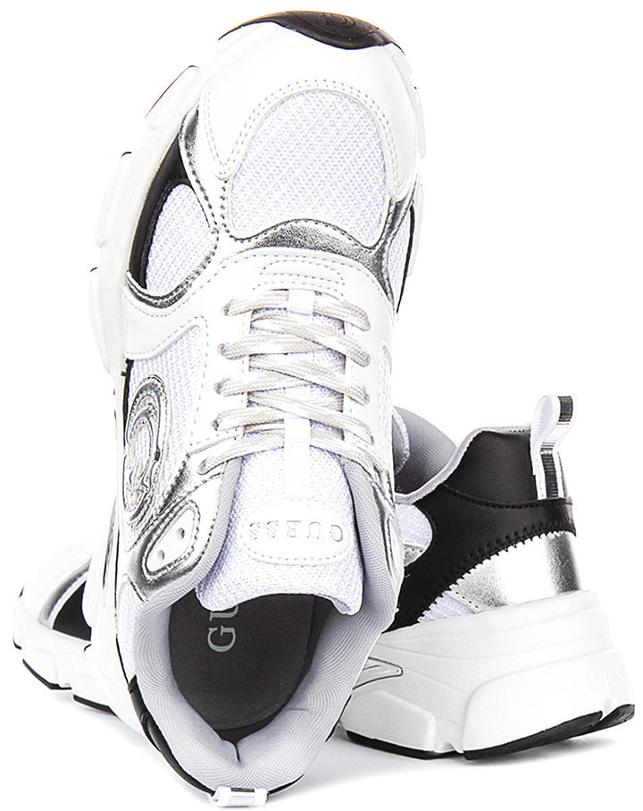 Guess Ibitha In White Black Sneakers For Women
