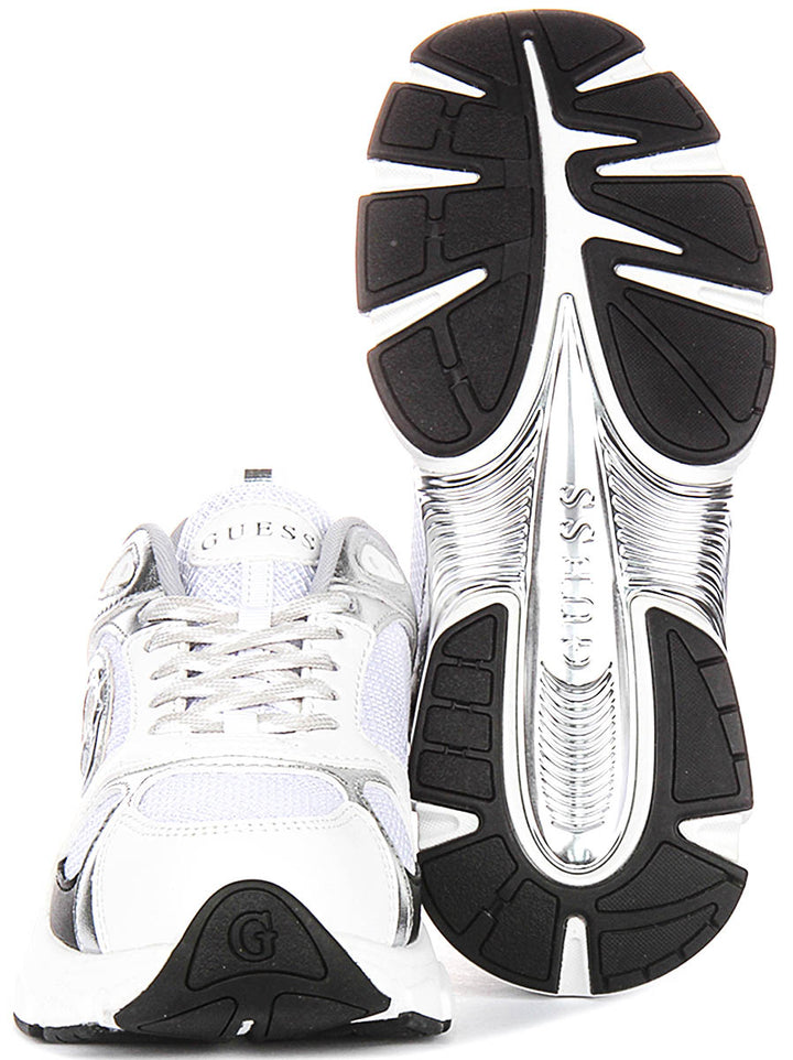 Guess Ibitha In White Black Sneakers For Women