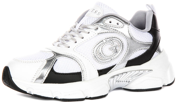Guess Ibitha In White Black Sneakers For Women