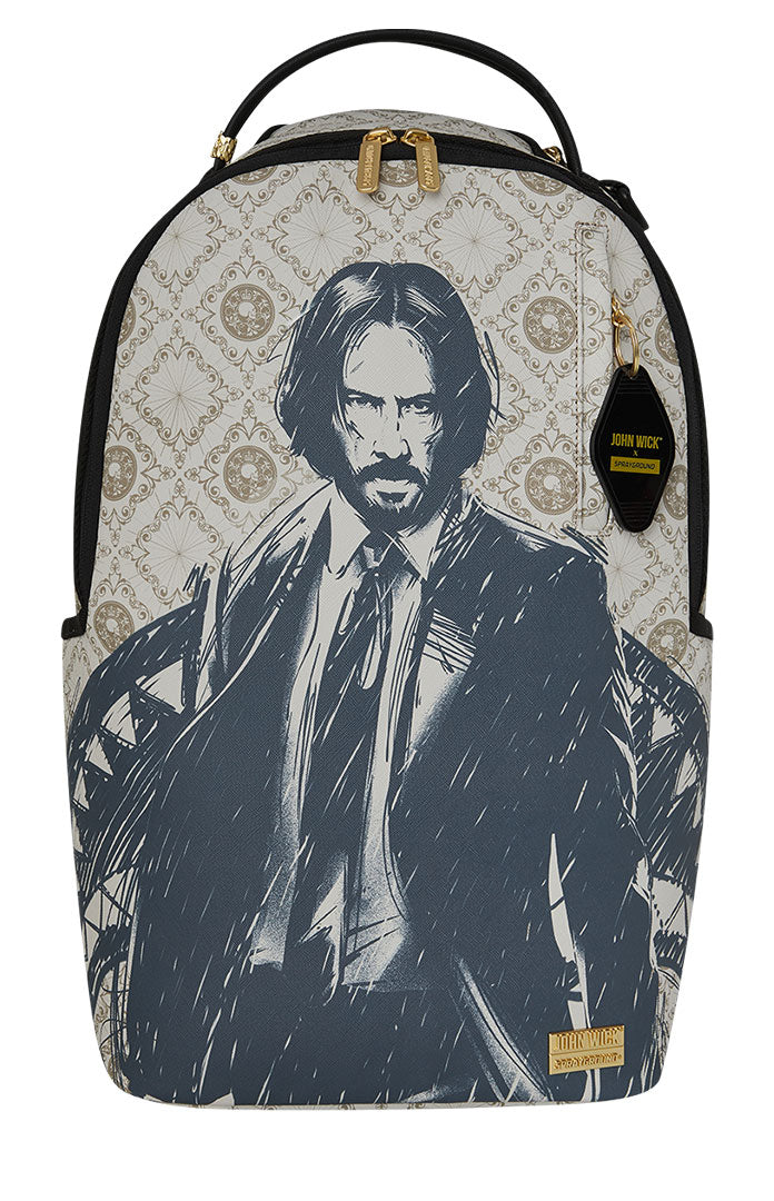 Sprayground John Wick Sketchy Backpack In White Black