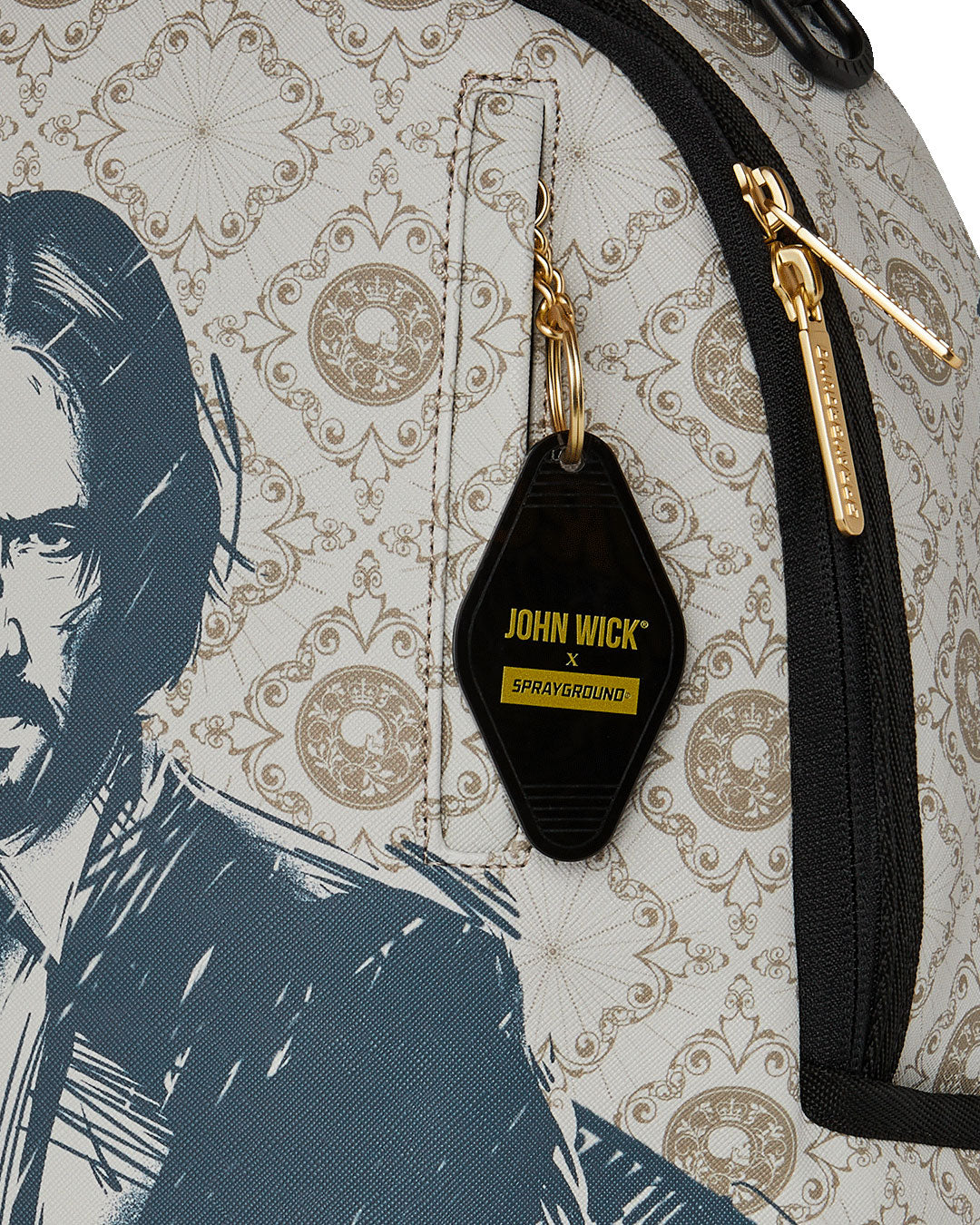 Sprayground John Wick Sketchy Backpack In White Black