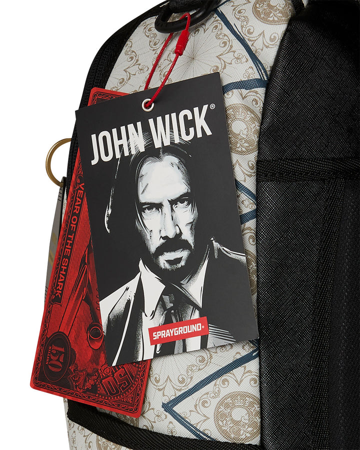 Sprayground John Wick Sketchy Backpack In White Black