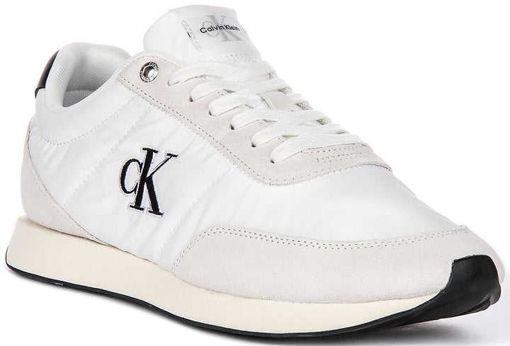 Calvin Klein Jeans Retro Runner In White Black For Men