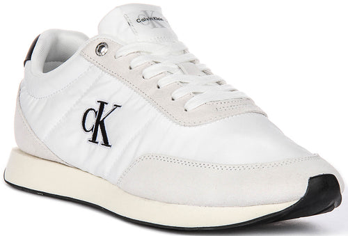 Calvin Klein Jeans Retro Runner In White Black For Men