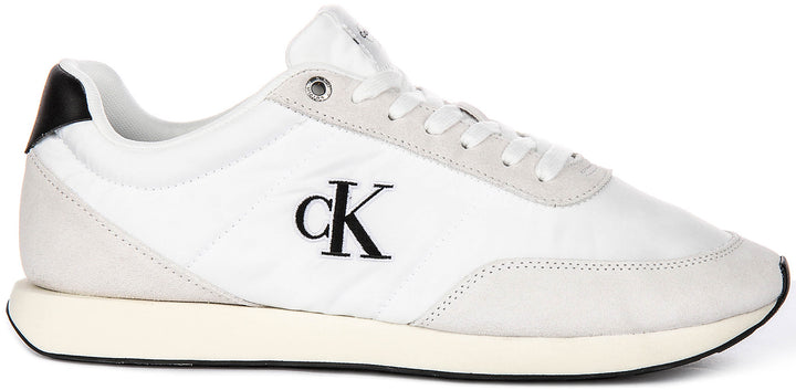 Calvin Klein Jeans Retro Runner In White Black For Men