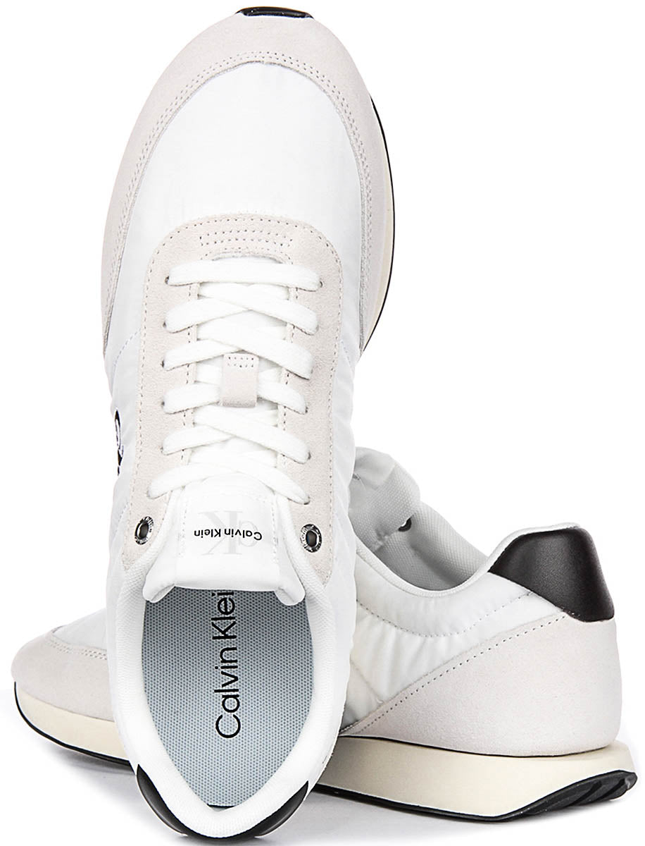 Calvin Klein Jeans Retro Runner In White Black For Men
