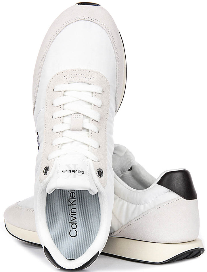 Calvin Klein Jeans Retro Runner In White Black For Men