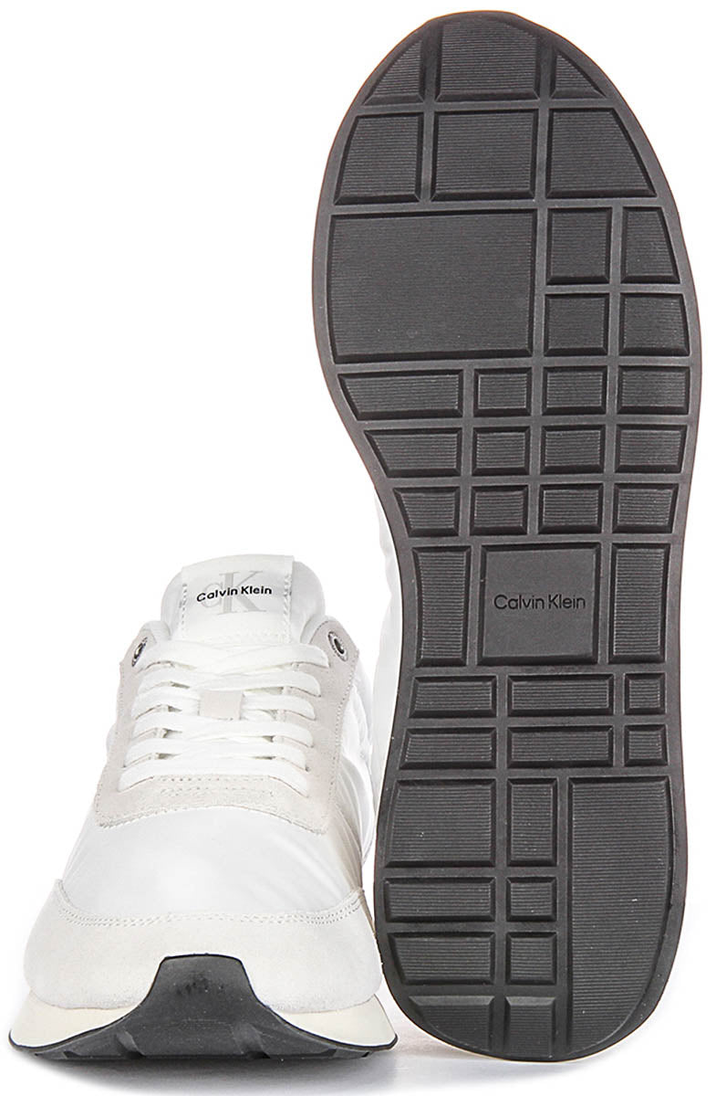 Calvin Klein Jeans Retro Runner In White Black For Men